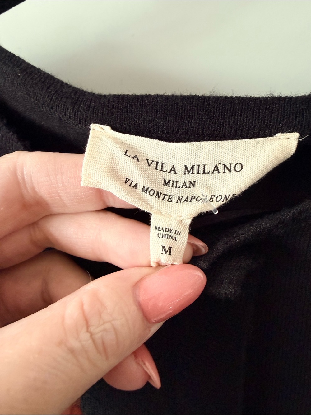La Vila Milano Black Faux Button-Front Knit Sweater NWT Size Medium - Picture 3 of 5